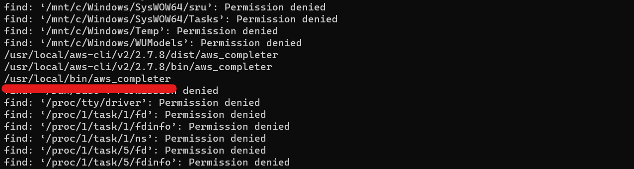 Find AWS Completer