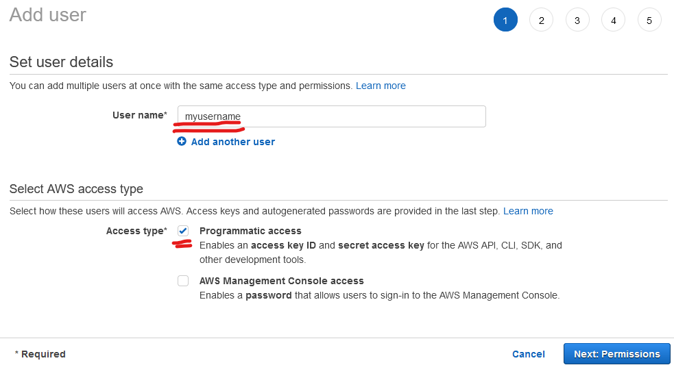 Add AWS User