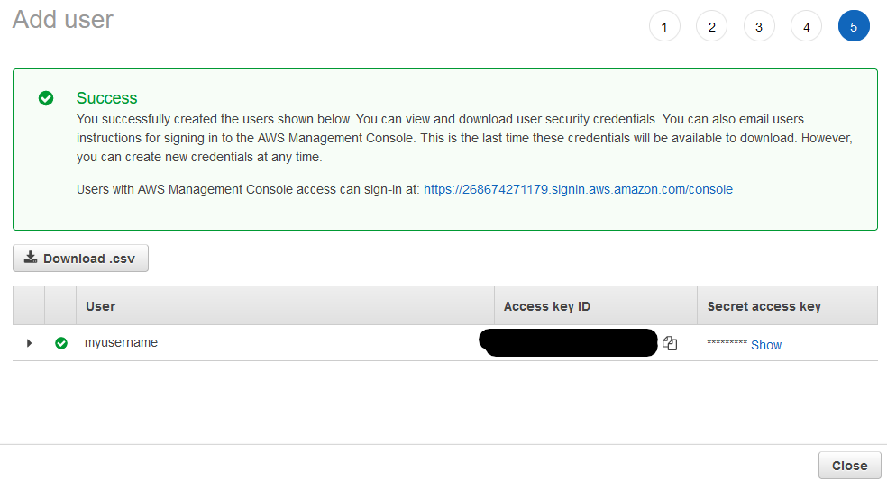 Add AWS User