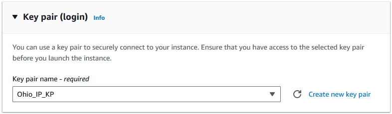 Create or reuse a Key Pair to login
