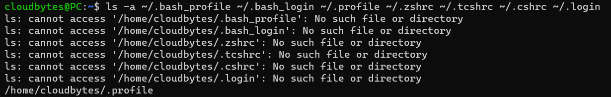 Find Shell Profile