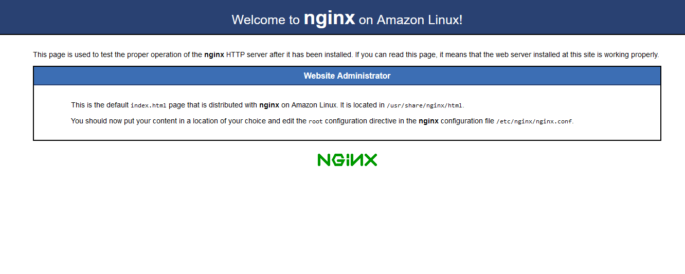 NGINX is running
