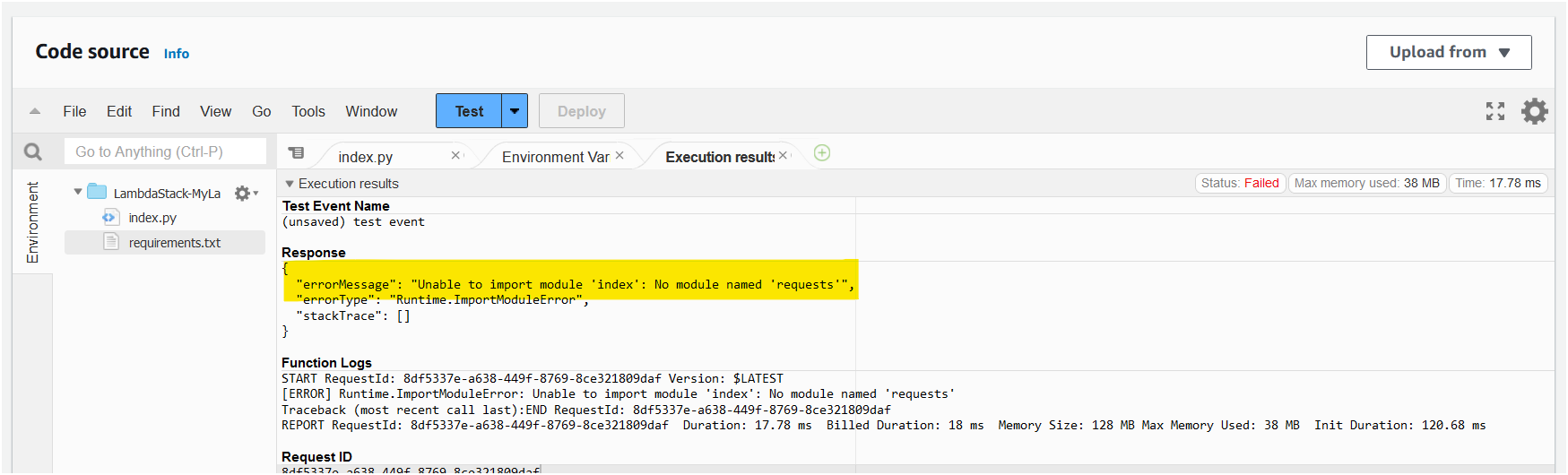 lambda requirement import error